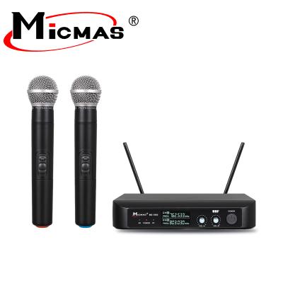 China Headset Microphone MS-1060 Clear Sound High Quality UHF Dual Channel Handheld Wireless Microphone System for sale