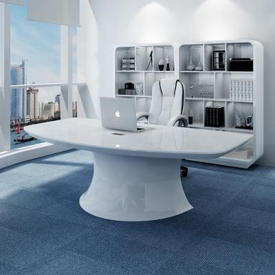 China Unique paint round shape baking desk big morden white office table office desk furniture for sale