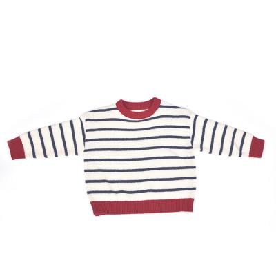 China Kids Casual Wear Anti-Shrink Long Sleeve Stripe Crewneck Sweaters Sweater Striped Boy Kids Knitting Sweater for sale