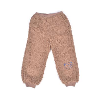 China Longxi child anti-pilling warm elastic waist fleece striped boy's jogger sweatpants casual kids clothing for sale