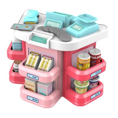 China Supermarket toys kids role play cash register snack vending counters supermarket set toy children for sale