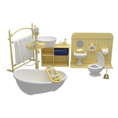 China Other Furniture Plastic Bathroom Tub Set Toys Dollhouse Accessories Model 20*6*16cm for sale