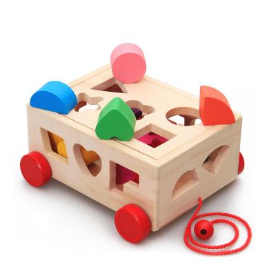 China DIY Building Brick Education Natural Wood Early Intelligence Wooden Block Game Toys For Kid for sale