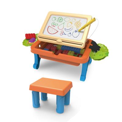 China Children Learning Toys Children Blocks Toy Table Learn Desk Drawing Kindergarten Learning Toys for sale