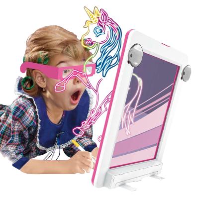 China 3d Drawing Protection Kids 3d Glow Pad Magic Magic Drawing Board Toys With 3d Glasses for sale