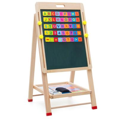 China Children Educational Painting Set Educational Learning Wooden Double Sided Magnetic Drawing Toys Board Children for sale