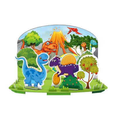 China Educational Toy Preschool Learning Baby Toy 3d Dinosaur Colorful Animal Puzzle for sale