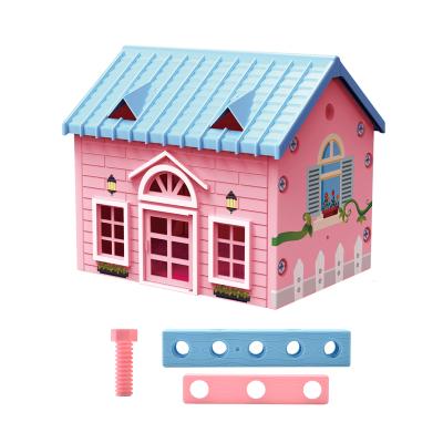 China Plastic Construction Toy Kids Tool Children Play Set Houses To Assemble With Accessories for sale