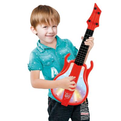 China Battery Operated Plastic Toy Mini Toy Music Guitars Made In China With Sound Lights Up for sale