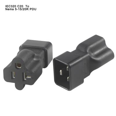 China Heavy Duty 6-15R and 6-20R LAPTOP NEMA AC Plug PDU IEC 320 Male C20 Connector Power Cord Adapter for sale