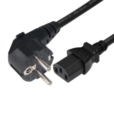 China European Standard Computer Cable 1M 0.75mm Euro Extension Cord With EU Plug IEC C13 for sale