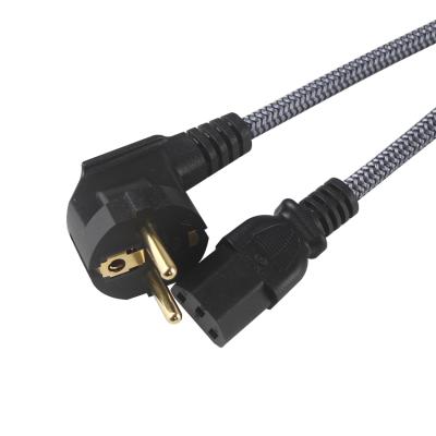 China EU C13 Ac Power Computer 3G0.75Mm Euro Type Extension Schuko Receptacle European 1m Plug Cord for sale