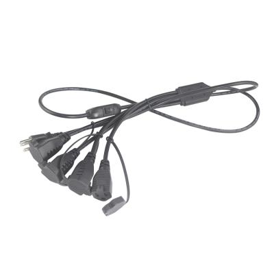 China US 3 Pin Outdoor Pc Power Cable 16awg NEMA 5-15P to NEMA 5-15R 4ways Splitter Power Extension Cord for sale