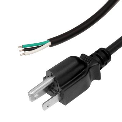 China 1.5M Computer Extension Cord SVT Copper USA 3 Pin 5-15P Plug With Free Tinned Stripped End For TV Laptop Cable for sale