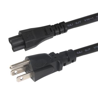 China COMPUTER 1Ft 16Awg 12A 125V 3 Prong AC Molded NEMA 5-15P C5 Plug To IEC 320 Female Connector 110V America Power Cord for sale