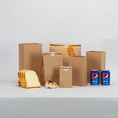 China custom printed kraft paper recyclable food grade paper bag forbread paper bags for apparel online for sale