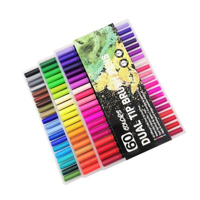 China Dual Function for Sketching and Sketching 2023 Hot Sales 12/24/36/48/60/72/100/120 Watercolor Brush Pen Art Set Marker Pen for sale