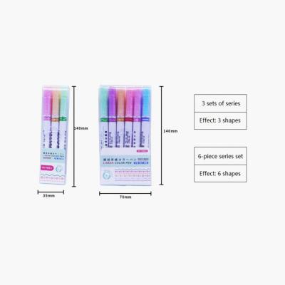 China One Stroke Forming Flower Shape Curve Pen Watercolor Brush Quick Drying Marker Pens For Hand Accounting Writing, Graffiti for sale