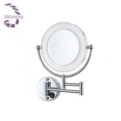 China 2018 Wholesale Home Foldable Mirror Makeup Mirror Wall Mounted Led Double Sided LED Makeup Mirror 8 Inch for sale