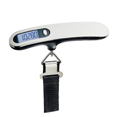 China Weighing Weight 50KG Portable Hanging LCD Digital Suitcase Scale Travel Luggage Electronic Weighing Scale With Strap for sale