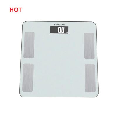 China Custom Electronic Wireless Weight Scales Black And White Small Bathroom Scale Digital Body Weight Scale With LCD Display for sale