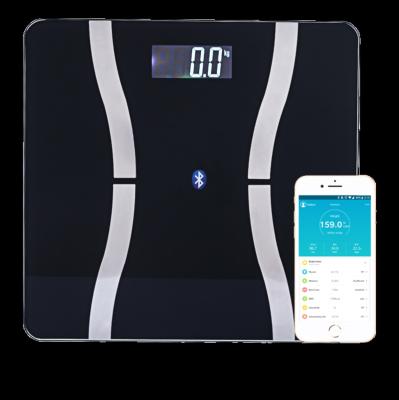 China Weight Function Customized Personal LCD 180kg Radio Electronic Scale Body Fat Analyze Smart Digital Scale With Tempered Glass for sale