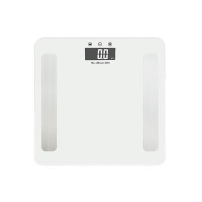 China Tempered glass platform + high quality ABS plastic electronic digital bathroom scales with body fat, BMI etc function. for sale