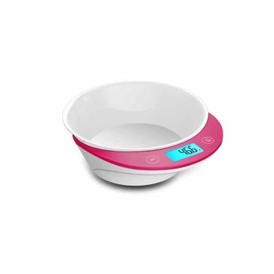 China Weight Measuring Top Selling Digital Measuring Bowl LCD 5kg Kitchen Scale With Bowl for sale