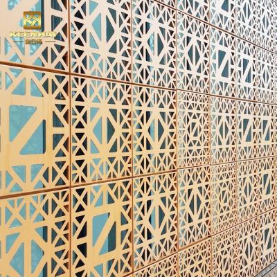 China Aluminum Perforated Panel For Facade Keenhai China Custom Laser Cut Decorative Aluminum Cladding Sheet Metal Facade For Building for sale