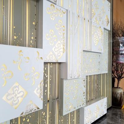 China Decorative Metal Wall Panels Design Your Own Laser Cut Metal Aluminum Decorative Interior Wall Paneling for sale