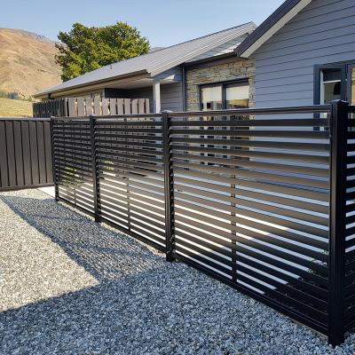 China Easily Assembled Horizontal Profile Louver Frame Aluminum Bar Fence Garden Privacy Slat Barrier for sale