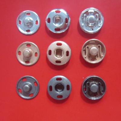 China Fashion design durable garment button metal eyelet, metal button, flat eyelet; metal eyelet with plastic seal for sale