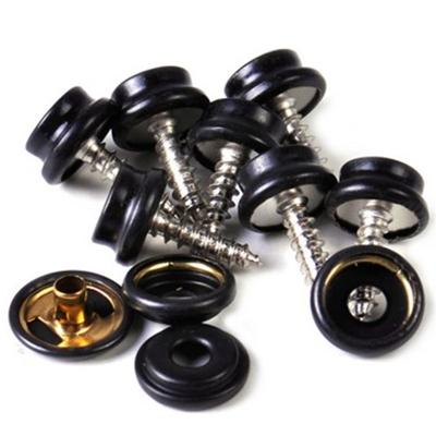 China 4*15mm Stainless Steel Snap Buttons Viable Nail Buttons For Three Part Button Black Sanp Tent With Screw for sale