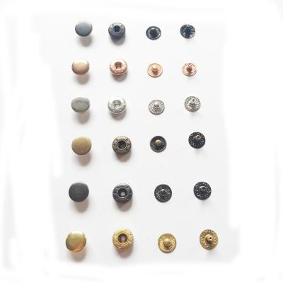 China Viable small 10mm brass snap buttons for clothes/bags/wallet 4 parts for plating set either silver or black sewing buttons for sale