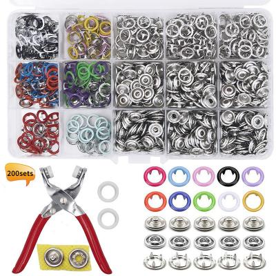 China LEAD-FREE in solid snap fastener200 cavity child and mother baby stock snap fastener200 sets boxed with tools for sale