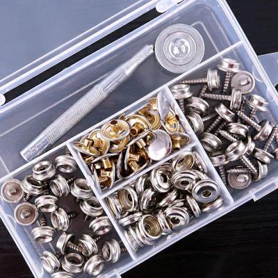 China Repair Rivet Nickel Free Knob For Boat Plating Snap Button Around Snap Knob With 15 Mm Stainless Steel Screws &Installation Tools for sale