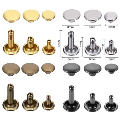 China Workable Factory Outlets -6*6mm 8*8mm 8*12mm Metal Double Rivets For Leather Craft Bag Belt Clothing Garment Shoes for sale