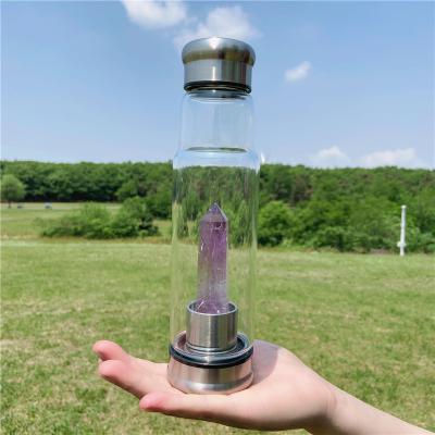 China Europe Hot Selling Quartz Crystal Infused Water Bottle Natural Crystal Water Bottle for sale