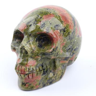 China Wholesale Europe nature carved Crystal Skulls Healing unakite quartz crystal skulls for decoration for sale