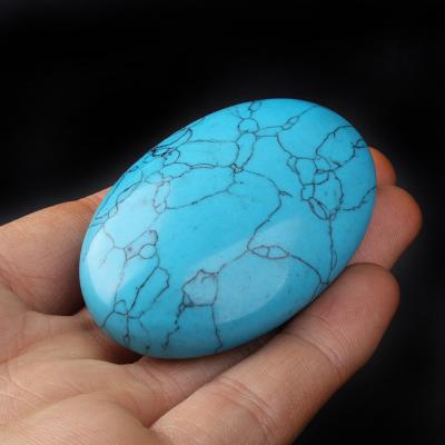 China Wholesale High Quality Natural Gemstone from Europe Healing Crystal Polished Turquoise Palm Stone for sale