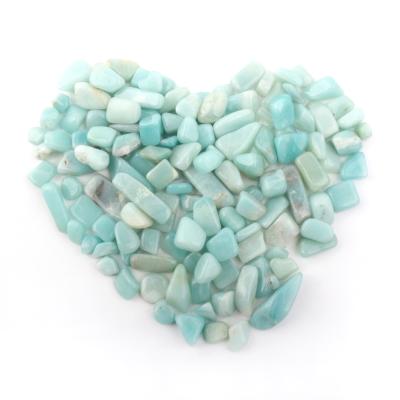 China Newcomers from Europe Wholesale Natural Stone Amazonite Crystal Gravel of Crystal Polished Small Size Tumbled for sale