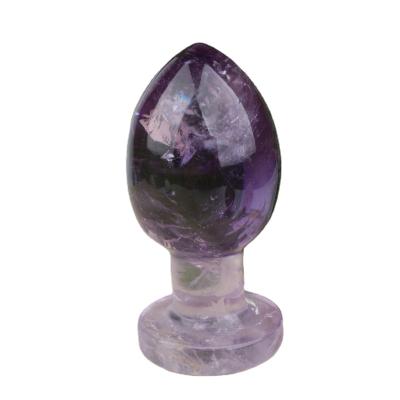 China Handmade high quality natural amethyst plug from Europe for adult use for sale