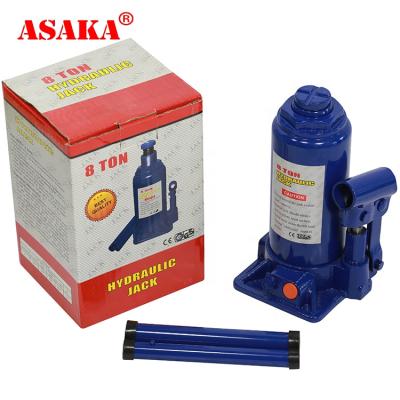 China Tools Factory Price Hydrolic Jack For Car 8 Ton Bottle Jack With Safety Lift Valve for sale