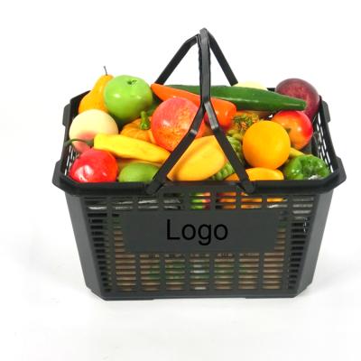 China Shopping Mall Hot Sale Shopping Picnic Basket Supermarket Plastic Goods Stackable for sale