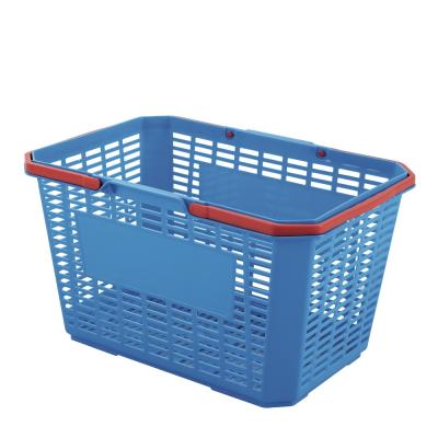 China Sustainable Basket Supplier OEM Colored Plastic China For Laundry Storage Supermarket Picking Up Shopping Basket for sale