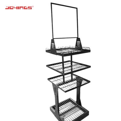 China Mesh Retail Bottle Display Shelf Metal Wire Floor Stand Heavy Duty Floor Stand Whiskey Display Rack Standing Shelf for sale