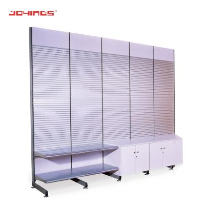 China Easy Installation Aluminum Slatwall Billboard Double Sided Silver Anodized Exhibition Display Slatwall Unit for sale