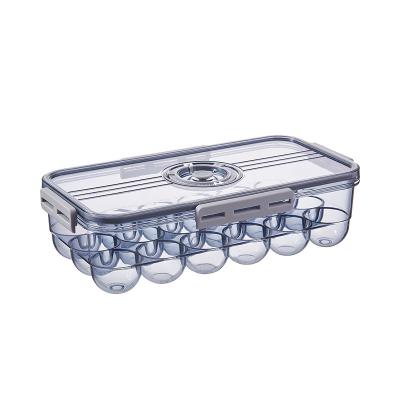 China Popular Portable Freshness Preservation 24 Grid Egg Storage Tray Box Reusable Plastic Egg Refrigerator Storage Box for sale