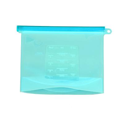 China Wholesale 500ml 1000m Food Grade Bag 1500ml Silicone Food Storage Bag Viable Custom Reusable Sealed Ziplock Bag for sale