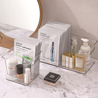 China Household Viable Clear Transparent Cosmetic Acrylic Plastic PET Storage Box Bathroom Storage Container Clear Storage Bins for sale